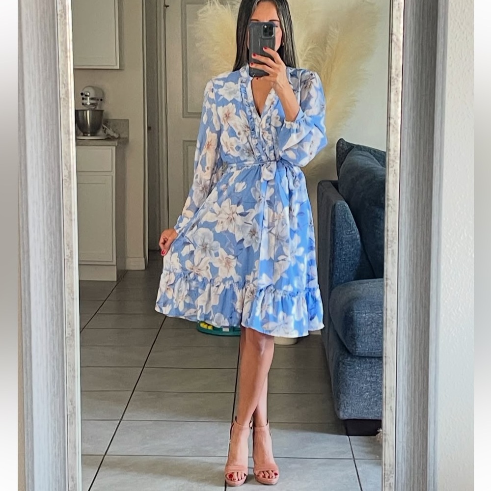 Joie Sky Blue Floral Dress NWOT